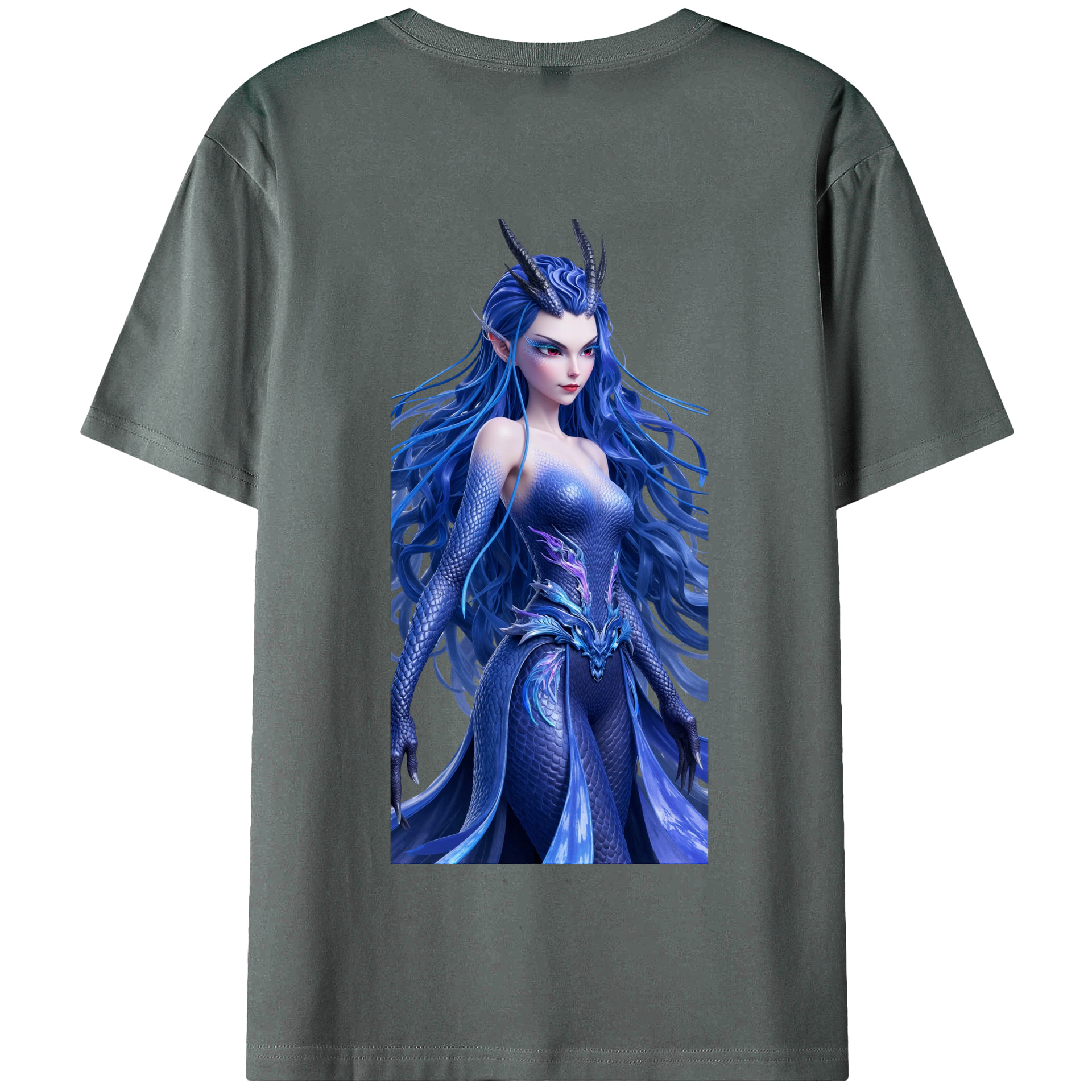 （画像用） Ne Zha 2 ナタ 魔童の大暴れ 綿100％半袖Tシャツ（背面プリント）